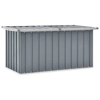 patio storage box galvanised steel plastic outdoor storage cabinet courtyard decoration grey 129x67x65 cm