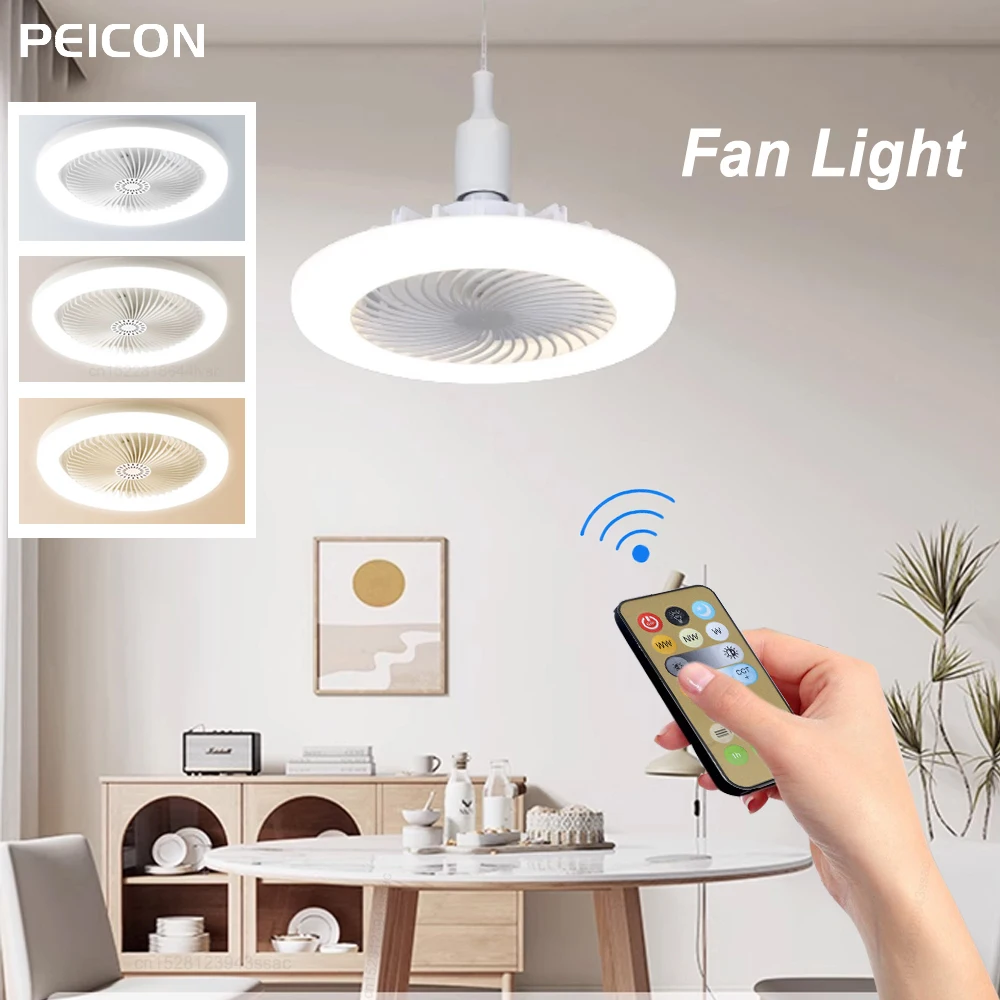 Потолочный вентилятор с Φ 2-в-1 трехскоростной режим лампа-вентилятор E27 винтовой