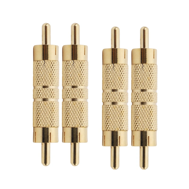 

Professional RCA Male To Male RCA Coupler Adapter Converter Connector Gold Plated (4 Pack)