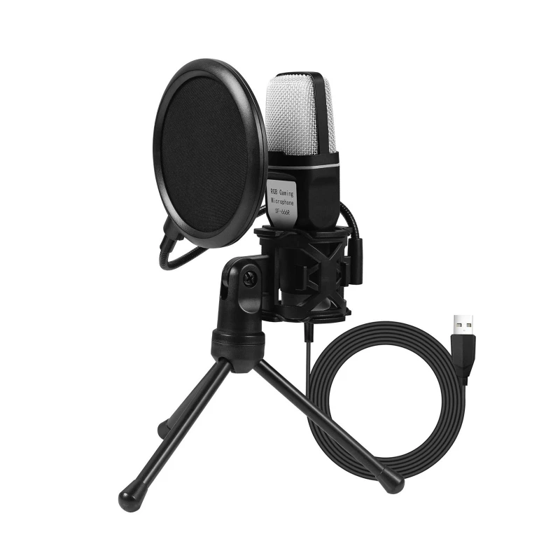 

Portable Mic RGB USB Condenser Microphone Widely Use Condenser Mic for Birthday Recording Streaming Conference