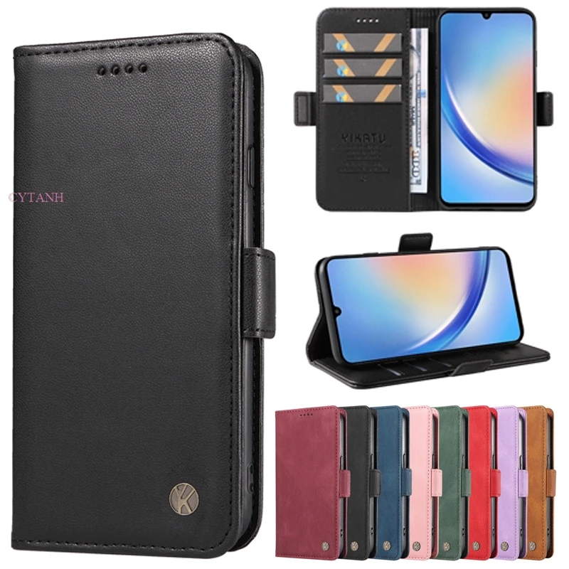 Чехол-бумажник для Samsung A15 кожаный чехол телефона Galaxy A05 A05S A25 5G A 15 A156 A055 магнитные