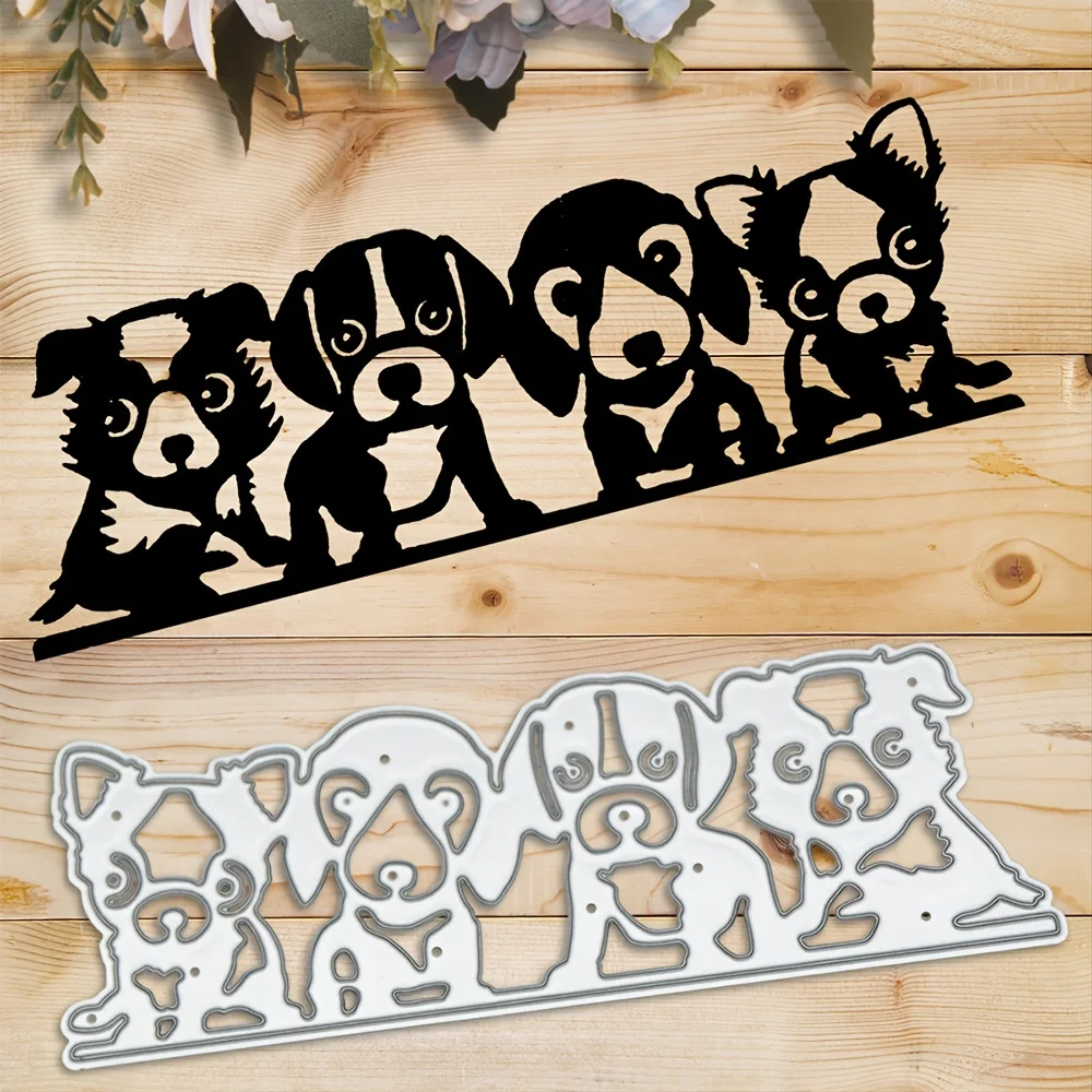 

Cute Puppy Cutting Dies Embossing Handicrafts Mold Scrapbook Paper Craft Knife Mould Blade Punch Stencils Dies