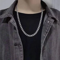 cuban chain necklace men simple stainless steel link chain necklace for men women hip hop jump accessories jewelry birthday gift