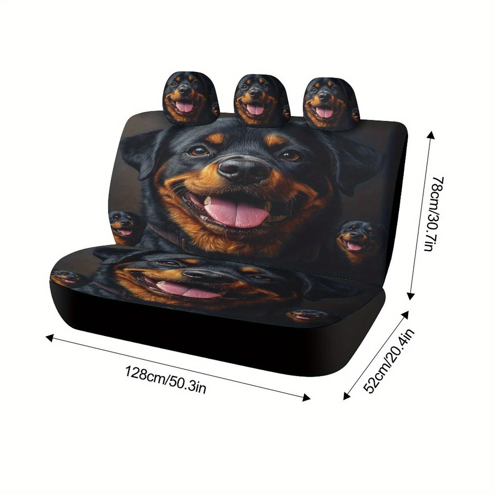 Набор чехлов для автомобильных сидений Rottweiler Smile Designed для большинства автомобилей, модные новые декоративные защитные чехлы для автомобильных сидений, полный комплект, Unive (art.: 3920d34603ad8) - 3920d34603ad8