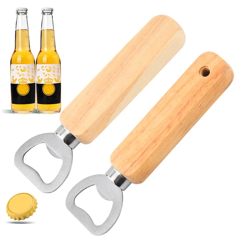 

Wooden Beer Bottle Opener Personalized Logo for Gift