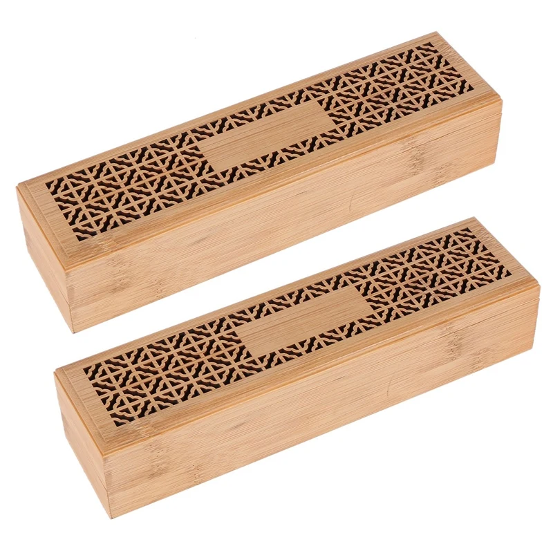 

2X Incense Burner Incense Stick Holder With Drawer Joss-Stick Box Hollow Aromatherapy Zen Lying Censer For Home Office