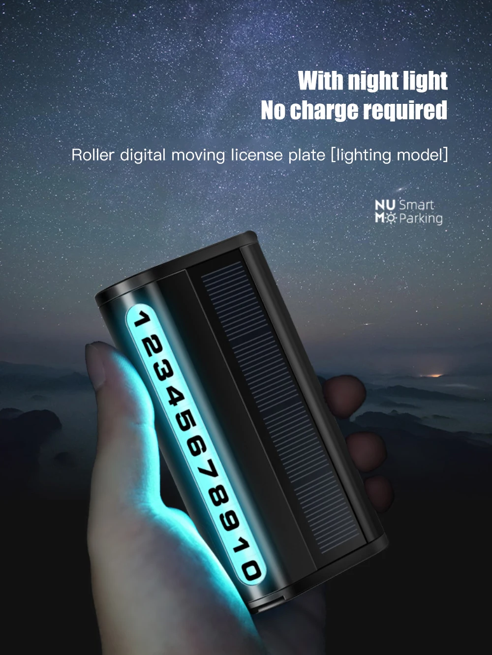 

Solar Parking Plate Give Out Light Portable Multifunctional Protect Privacy Universal Automobile Decoration Accessories