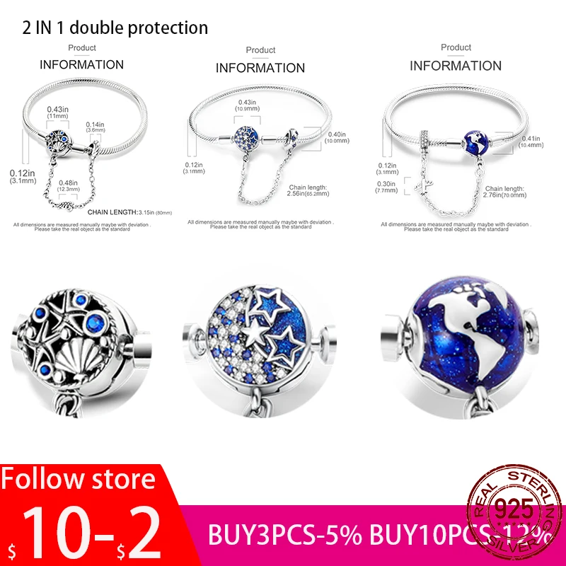 

Браслет-змея из серебра 925 пробы, для Pandora
