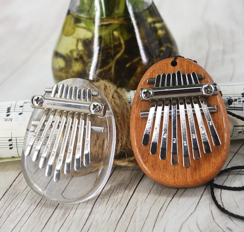 

8-Key Mini Wood Acrylic Kalimba Thumb Piano Finger Percussion Hand Pocket Musical Tool Marimba Instrument Gift Toy