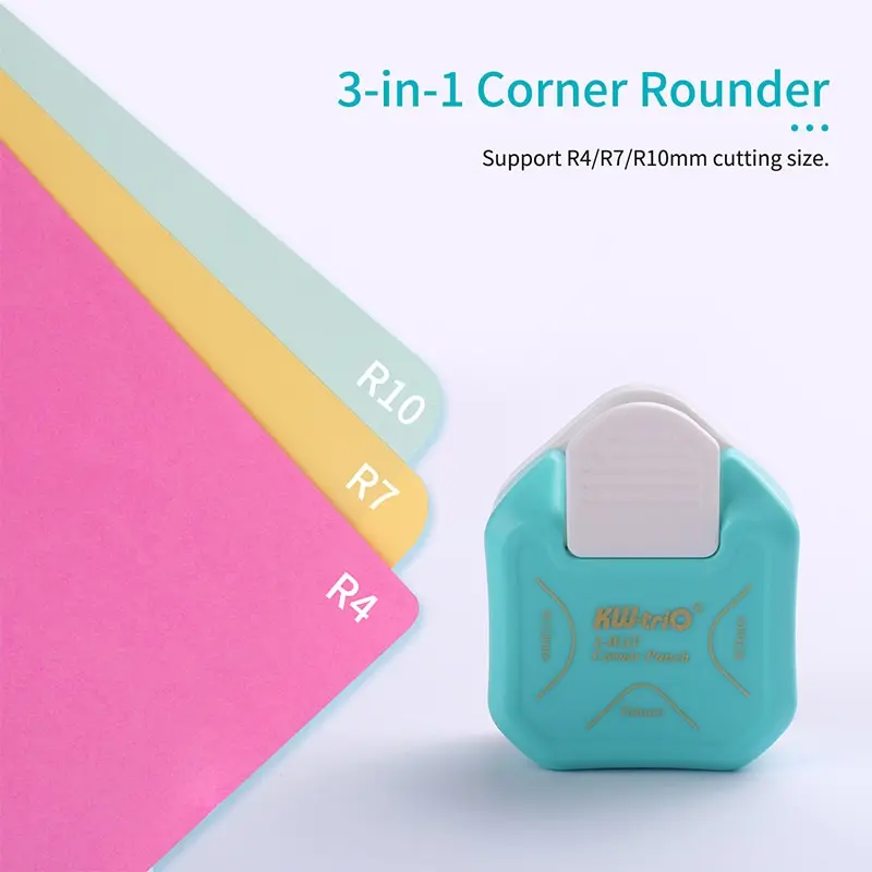 

3-In-1 Mini Corner Trimmer Corner Rounder Punch R4/R7/R10mm Round Corner Trimmer Cutter for Card Photo Paper Laminating Pouches