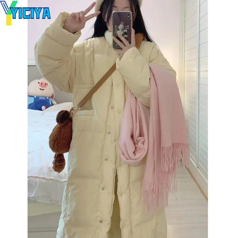 YICIYA Bomber Woman Long Thicken Down Coat Women Oversize Warm Parkas Winter 2022 Long Sleeves Coats Windbreaker Jackets Bombers