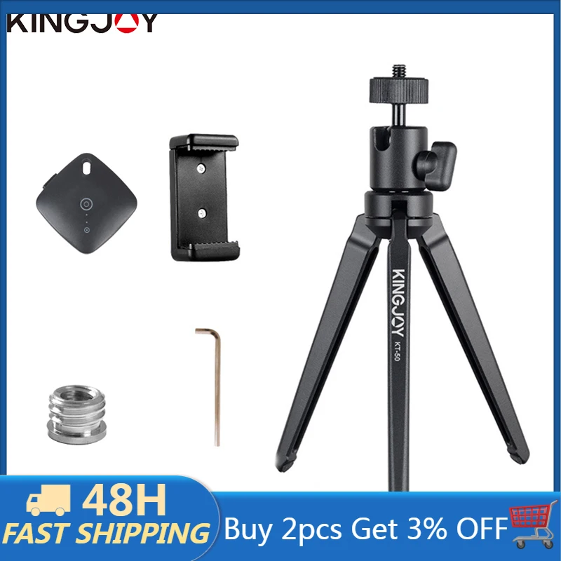 Алюминиевый мини-штатив KINGJOY для телефона/M5, подставка для камеры с шаровой головкой, держатель для мобильного смартфона, Гибкий штатив для путешествий