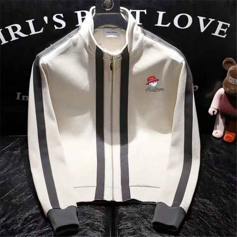 

Autumn Men's Golf Jackets Korean Fashion Casual Bomber Jacket Men Sport Stand Collar Zipper Coats Horse Golf Clothes Men