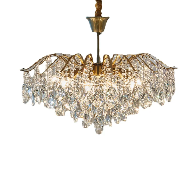 

YY Crystal Chandelier Post-Modern Living Room French Retro Bedroom Light