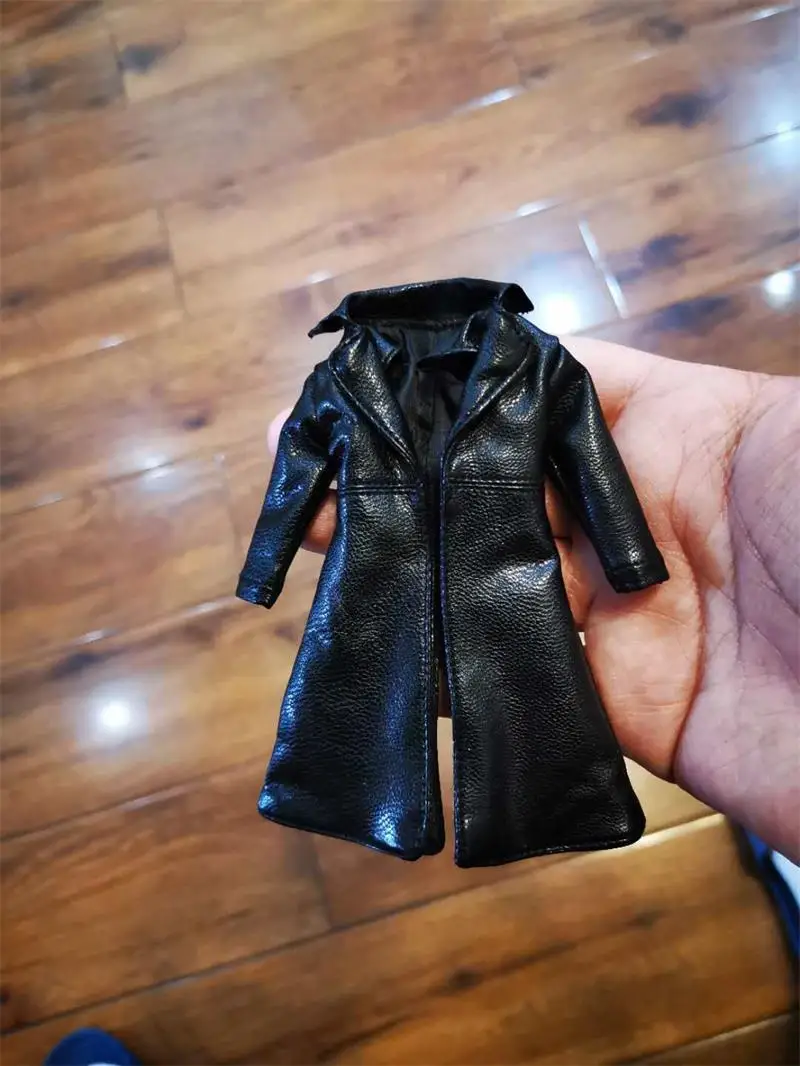 

Hot Sales 1/12th Black Fashion Leather Cloak Coat No Body For 6inch VTOYS MEZCO Body Action Figures Collectable