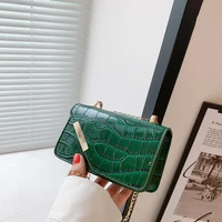 lacquer leather one shoulder small square bag casual korean fashion stone pattern messenger bag simple retro small square bag