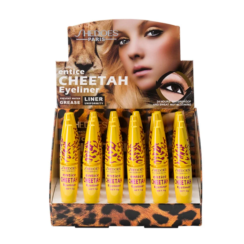Жидкая подводка для глаз с леопардовым принтом мягкая ультратонкая кисть не