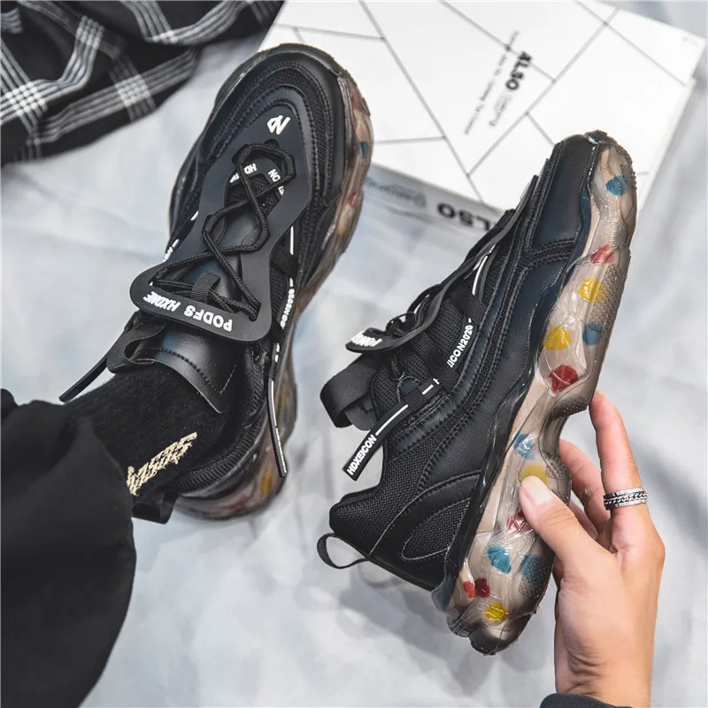 Men's Casual Shoes Fashion Male Running Shoes Black Sports and Leisure Lightweight Hard-wearing Spring 2022 New Men's Sneakers