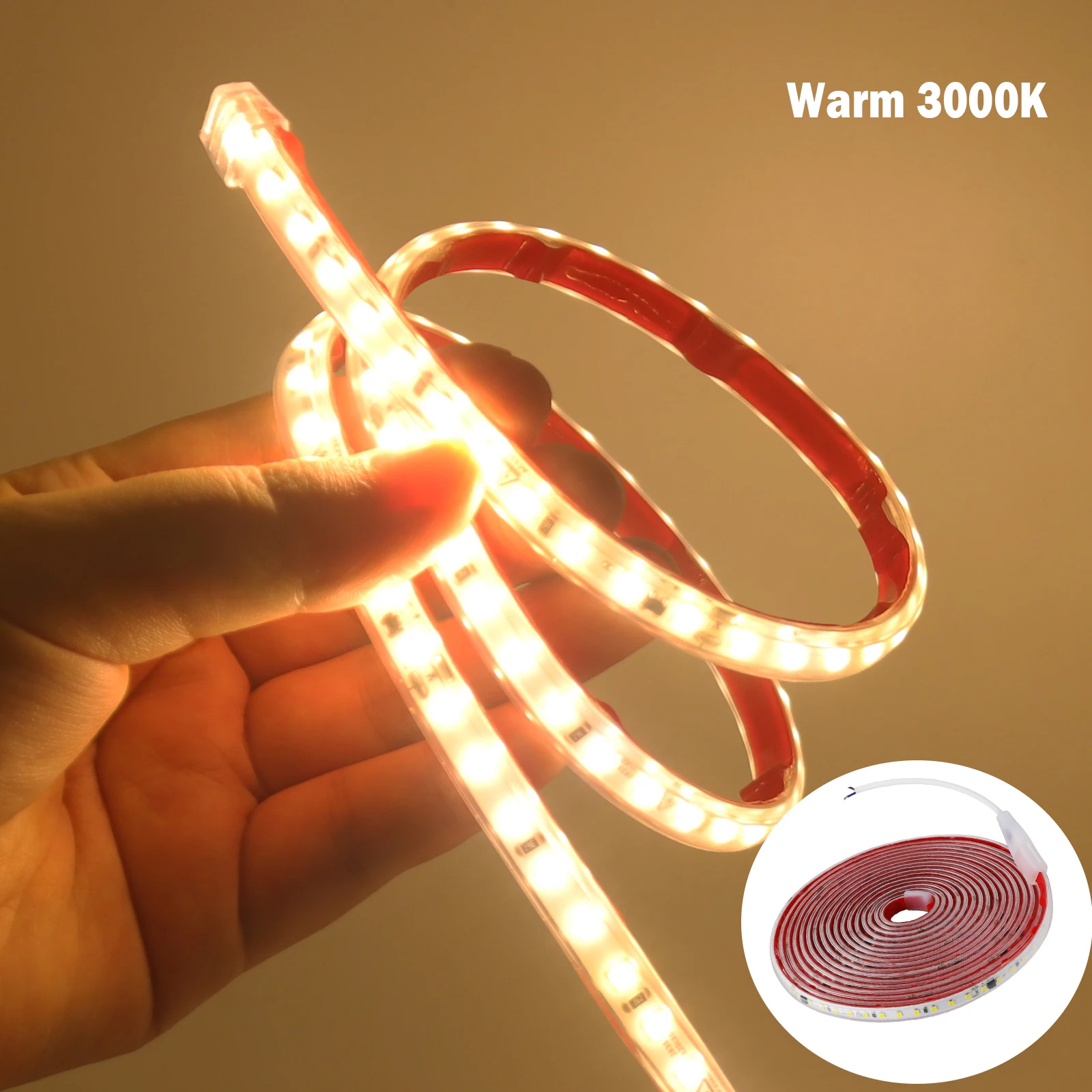 КISUFU водонепроницаемая светодиодная лента 220В 120LED/м