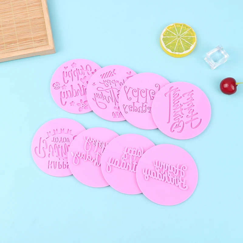 

Cookie Mold Happy Birthday Day Letter Embossed Biscuit Mould Cake Cutter Stamp Fondant Cake Decoration Tools