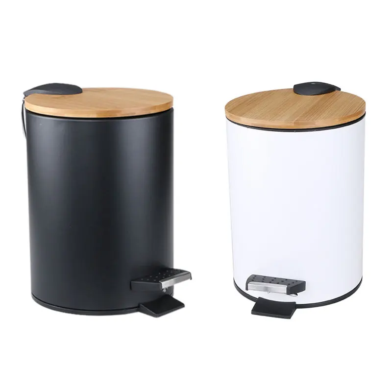 

Metal Trash Bin 3L Garbage Can For Kitchen Pedal Dustbin Hotel Waste Rubbish Basket Bin Organizer Storage Bucket