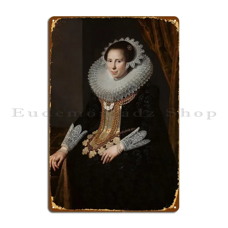 Фото Металлическая табличка-постер Johanna 1625 Paulus Moreelse, ретро-дизайн для паба, кинотеатра, стены, бара, дизайнерская жестяная вывеска №1