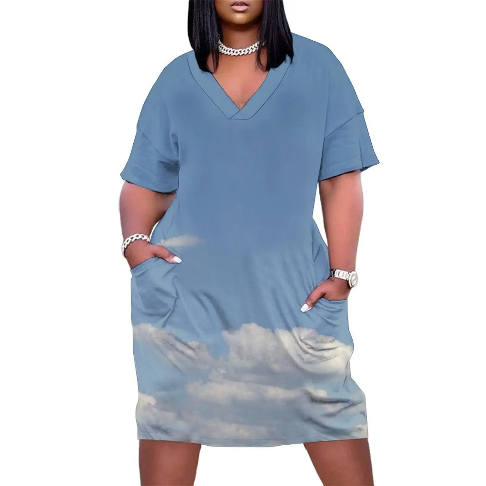 Небо свободное платье с карманами женские платья лето 2020 женское вечернее 2025 г.