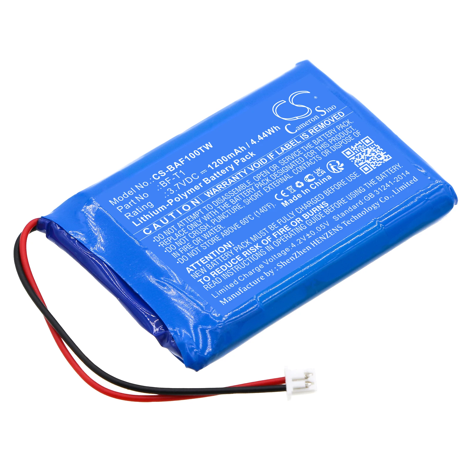Фото Сменная батарея CS для Baofeng BF-T1, BF-T1 UHF, T1 BF-T1 1200 мАч / 4,44 Вт·ч для ноутбуков, портативных компьютеров №2