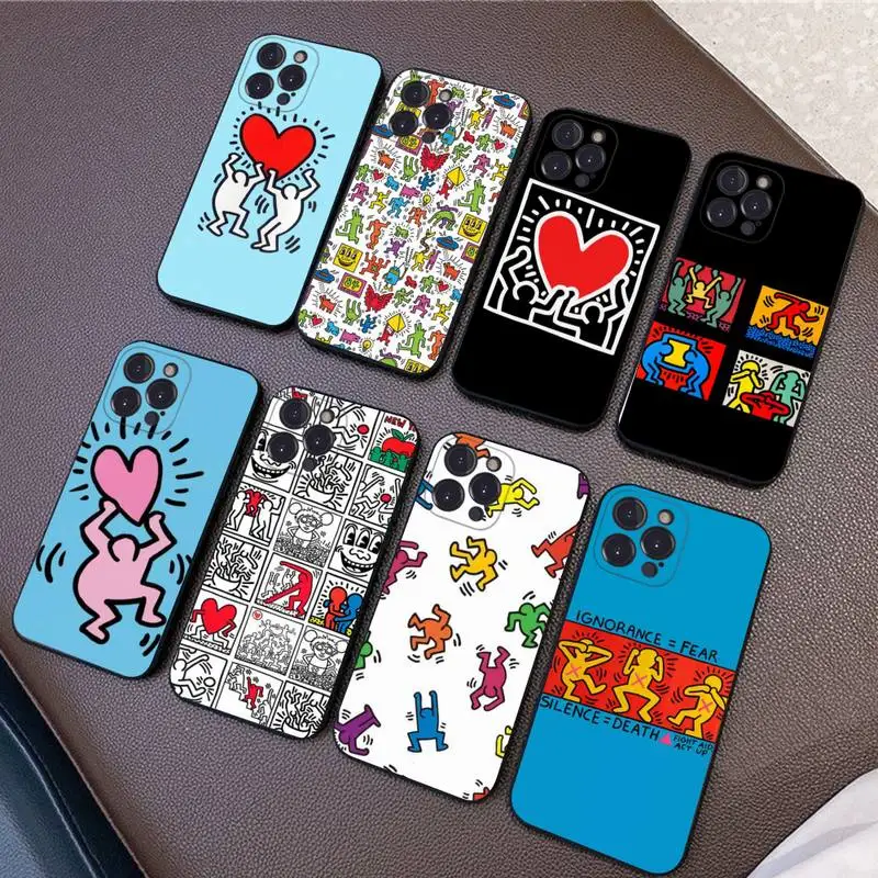 

k-Keith-Art-Exhibition Abstract Art Phone Case Silicone Soft for iphone 14 13 12 11 Pro Mini XS MAX 8 7 6 Plus X XS XR Cover