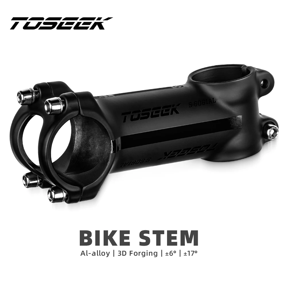 

TOSEEK Ultralight Aluminum Bike Handlebar Stem 6/17 Degree Mtb Stem 50mm-120mm Power Mtb 31.8mm Mountain Bike Stem