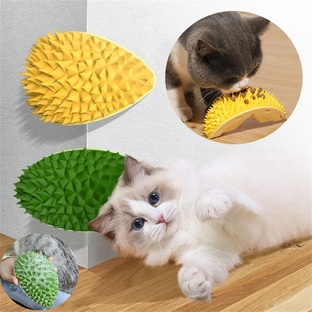 

Cat Massage Combs With Catnip Durian Shape Kitten Rubbing Self Groomer Comb Pet Grooming Hair Remover Brushes Wall Corner Brush