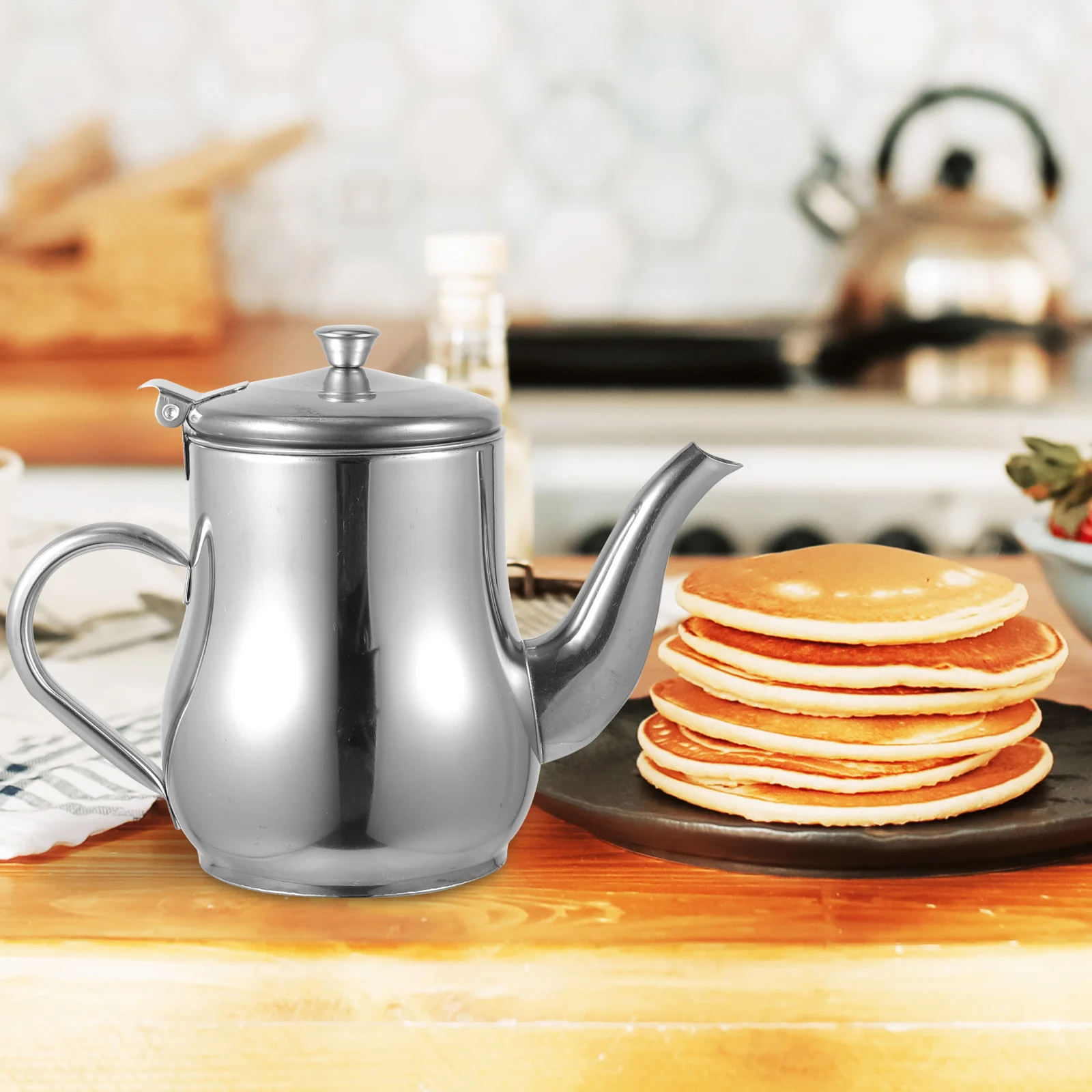 

Stainless Steel Oil Pot Can Large Glass Terrarium Dispensing Bottle Pancake Dispenser Whey separator