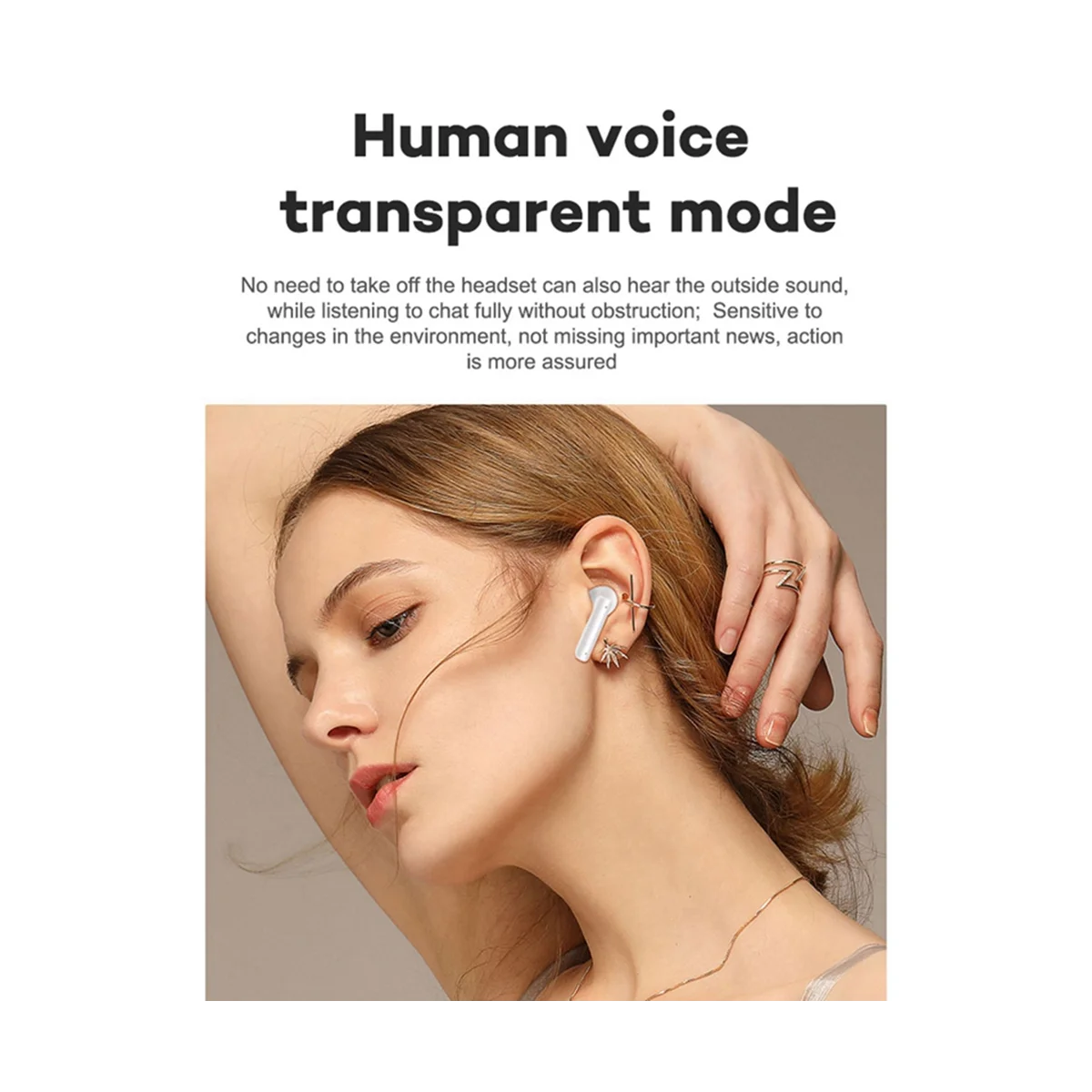 

ANC Wireless Bluetooth Earphone Noise Cancelling Bluetooth Headphone Double Wheat ENC HD Call Earbuds Mode,Black