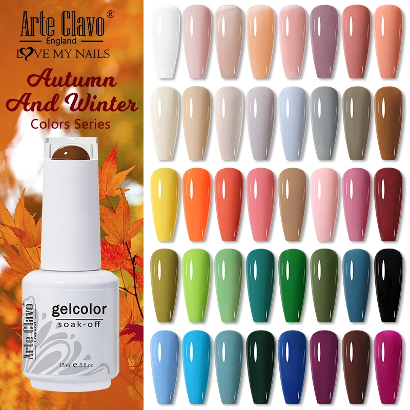 

Arte Clavo Gel Polish Red Nude Autumn Series Polish All For Manicure Nails Art Semi Permanent Gel UV LED Soak Off Hybrid Varnish