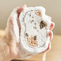 non stick cartoon wood pulp cotton sponge compressed dish cloths oil remove multifunction kitchen scourer rag towel clean tools