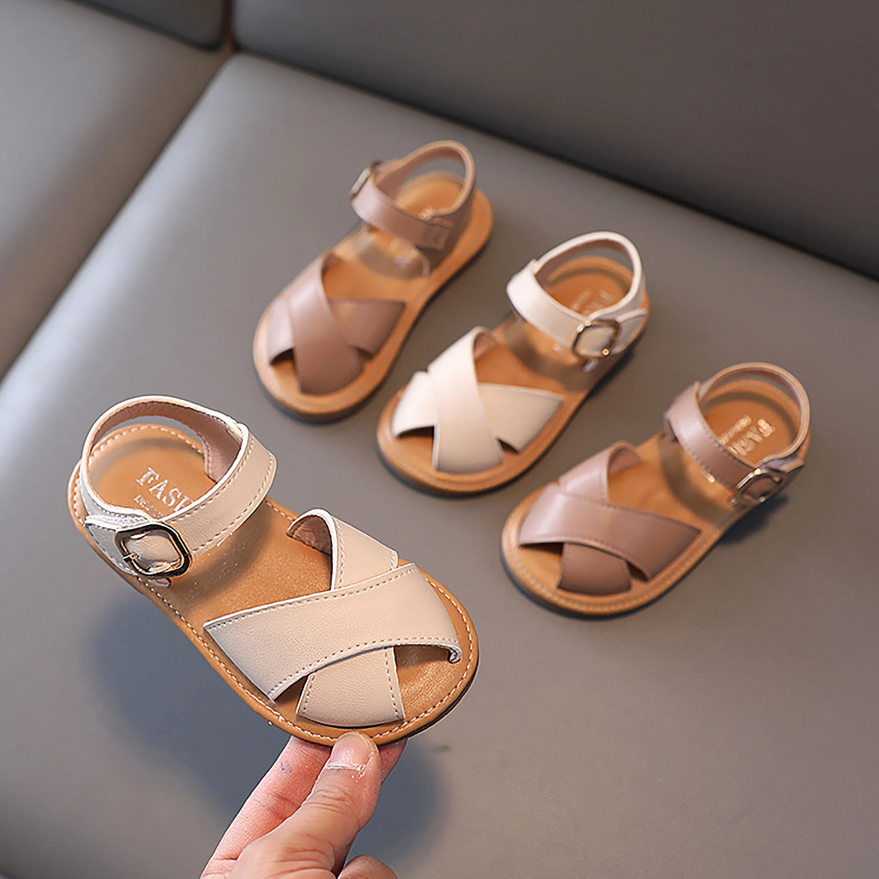 

Toddler Shoes Girl Summer Sandals Braided Vacation Square Toe Cute Children Sandals 21-30 Pu Leather Fashion Kids Sliders