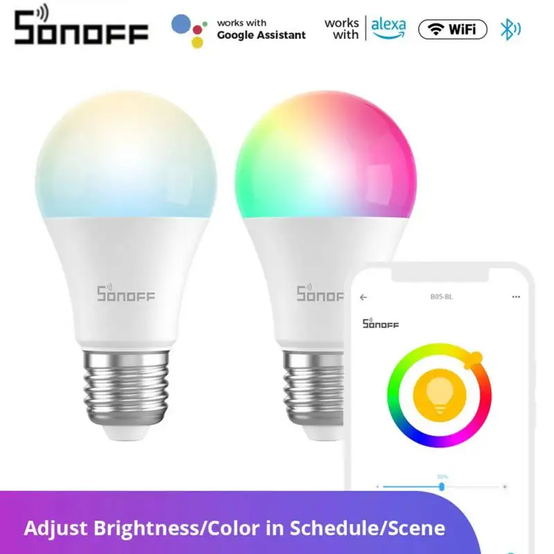 

Умная Светодиодная лампа SONOFF B02-BL/B05-BL E26/E27 с регулируемой яркостью Wi-Fi, приложение Smart Life, Голосовое управление, поддержка EWeLink Alexa Google Home Alice