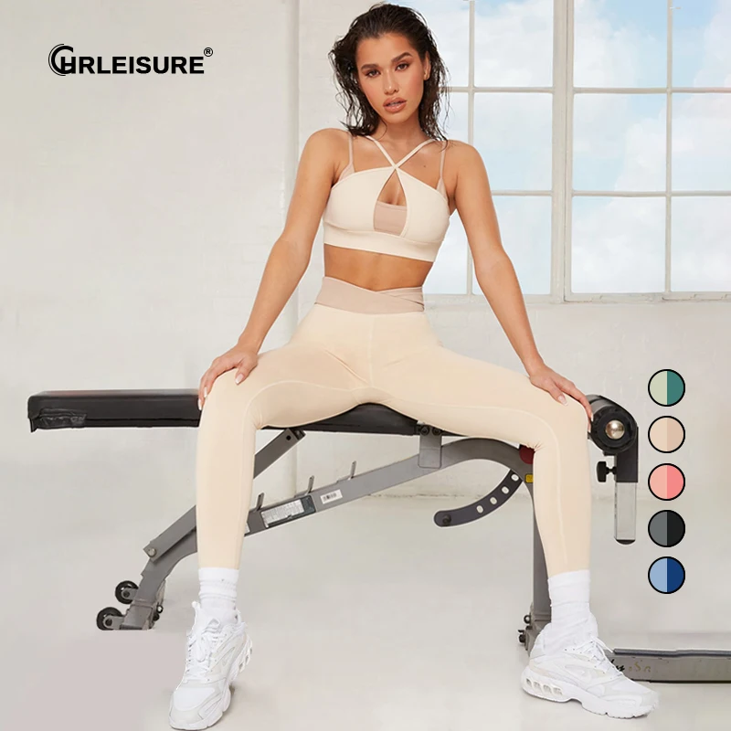 Женский спортивный костюм CHRLEISURE с противоударным бюстгальтером леггинсами и