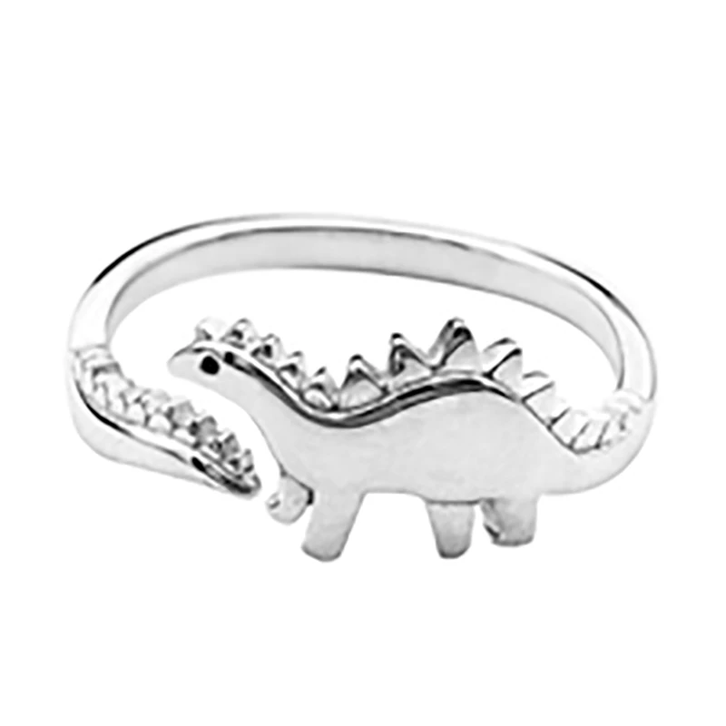 

Open Adjustable Dinosaur Rings Creative Personality Punk Hip Hop Jewelry Accessories Long-Necked Dragon Stegosaurus Ring Gift