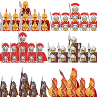 middle ages roman empire spartan crusader block soldier figures spartan armor brick castle weapon parts toys for kids