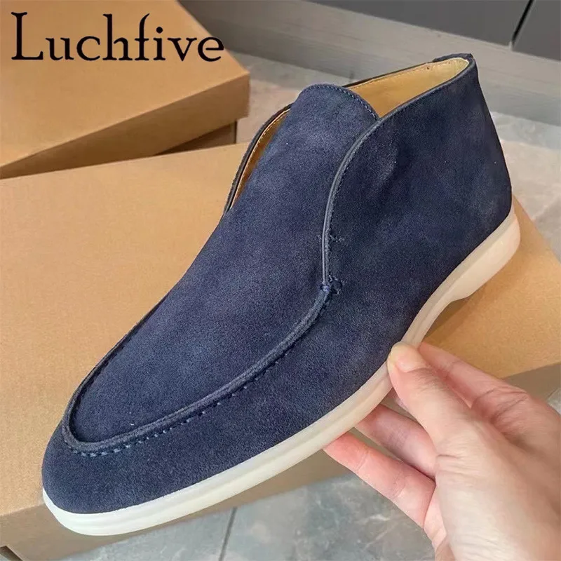 Лоферы женские замшевые с круглым носком брендовые дизайнерские лоферы плоская