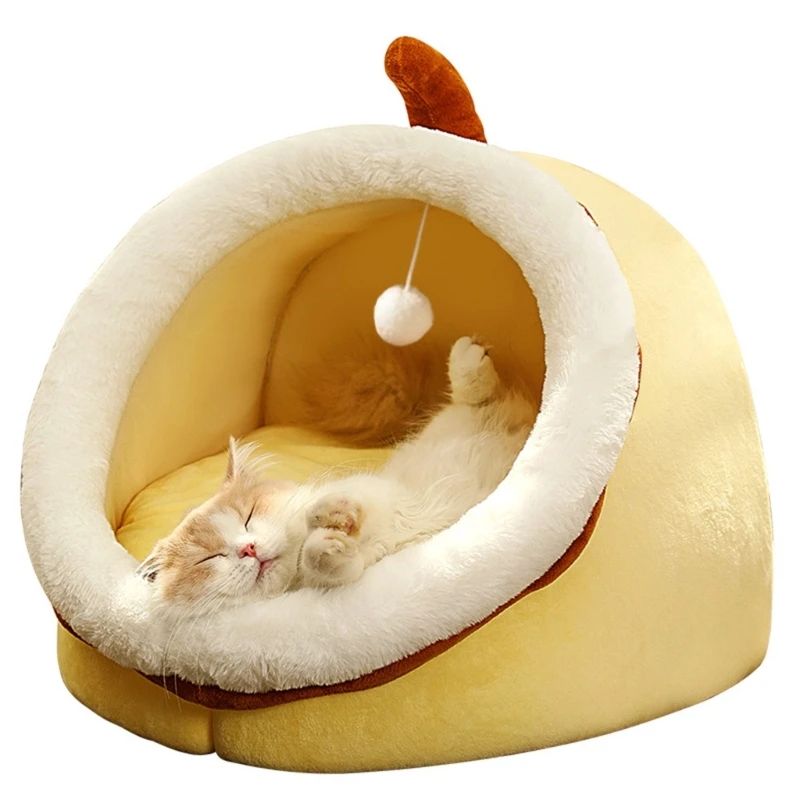 

Sweet Cat Bed Warm Pet Tent Cosy Kitten Lounger Cushions Cat House Tent Very Soft Small Dog Mat Bag Washable Cats Beds
