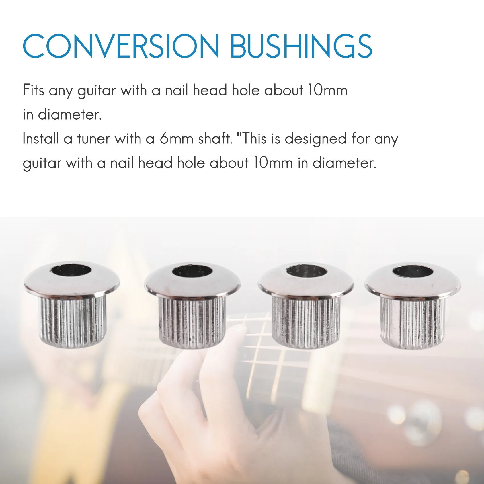 Переходные втулки для гитарного тюнера переходные наконечники никелирование с