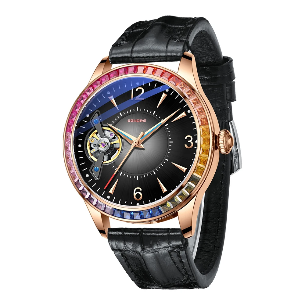 

Мужские полностью автоматические механические часы 43 мм Sappire Crystal Ttime Racing водонепроницаемые часы с турбийоном стальные часы