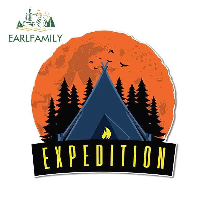 

EARLFAMILY 13cm for Adventure Night Expedition Campfire Camping Decal Personality Waterproof Creative Car Stickers Decoration