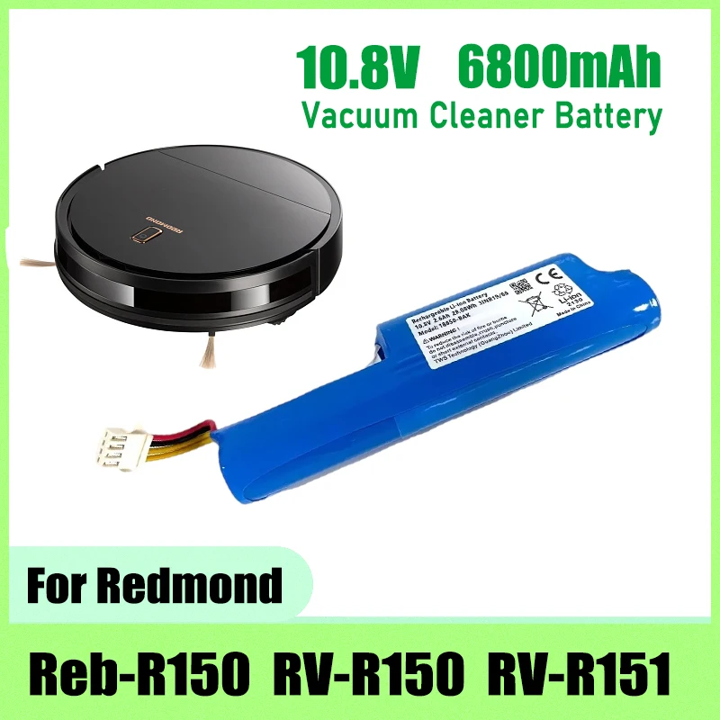 Фото Аккумулятор 10.8V 2600mAh-6800mAh для роботов-пылесосов Redmond RV-R150, Redmond RV-R151, Vileda VR201, Petpro (замена) №1