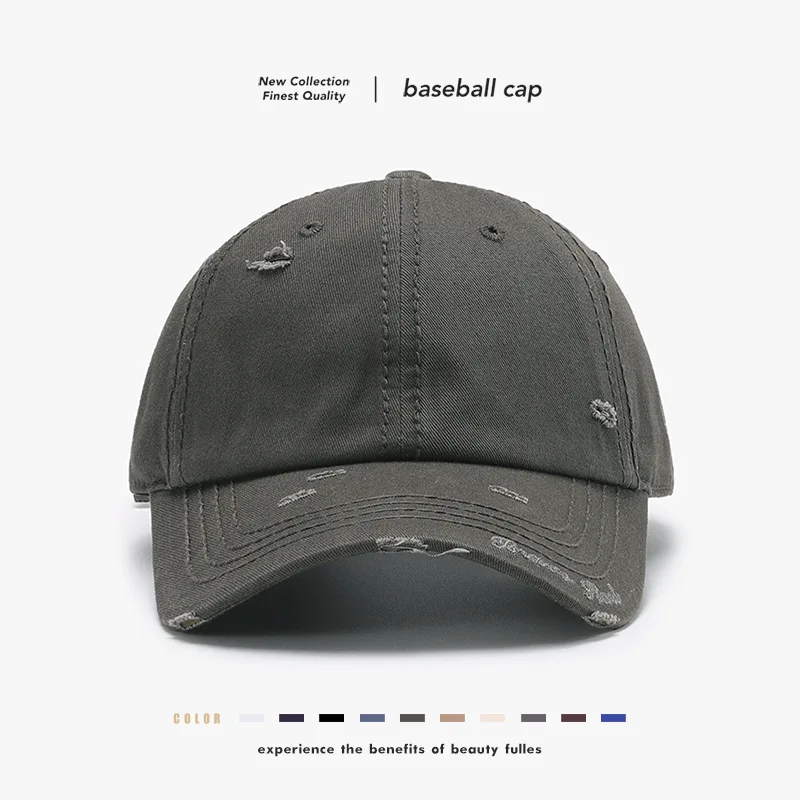 Baseball Cap Men's American Wash Letter Embroidery Soft Top Men's and Women's Big Head Circumference Cross-border Hat