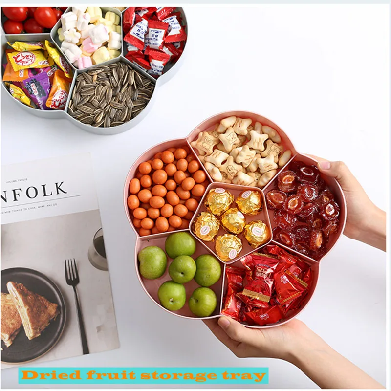 

Food Storage Dried Fruit Tray Sweet Nut Dishes Server Dish Divided Appetizer Plate Serving Party Dish Storage Organizer