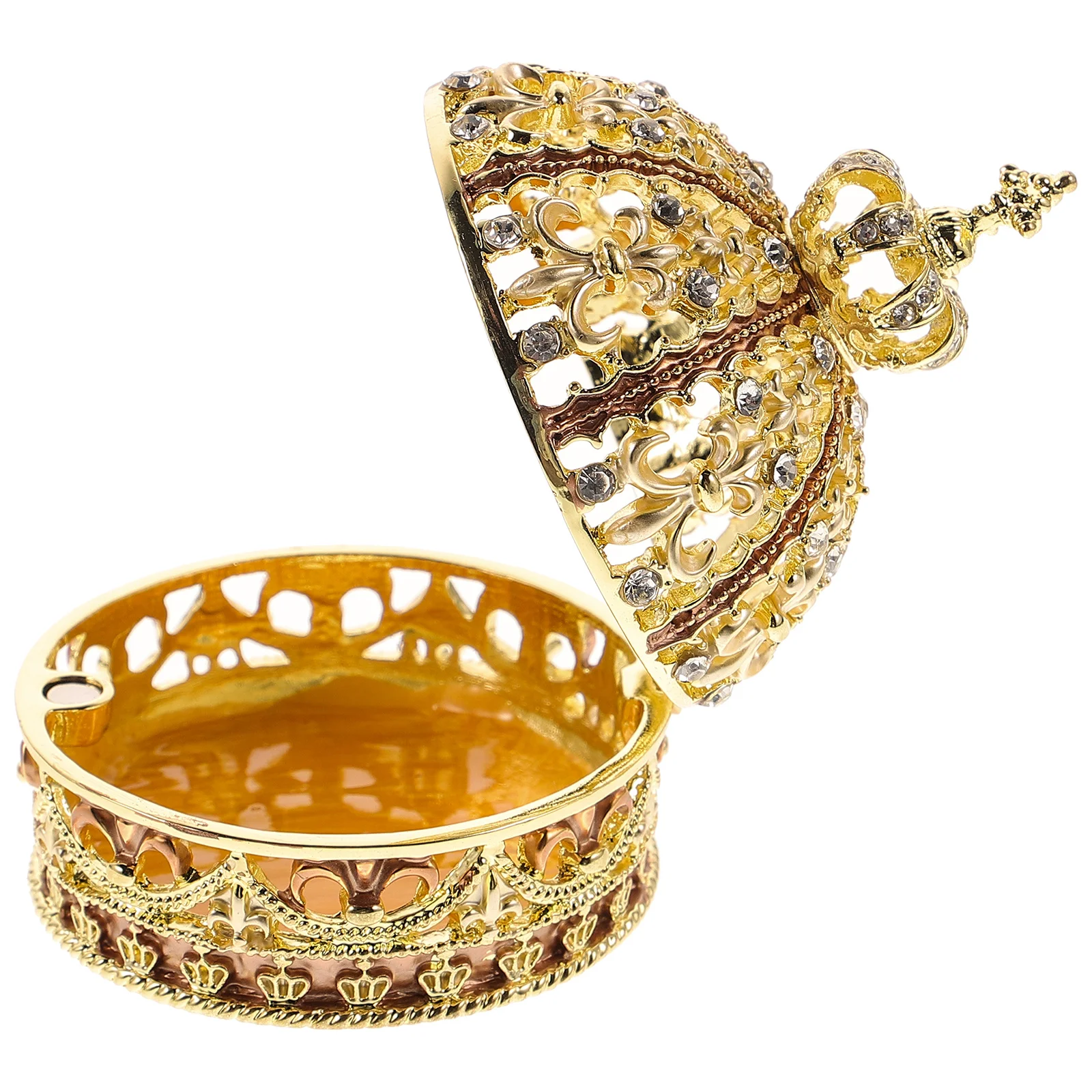 

Crown Jewel Box Vintage Jewelry Necklace Case Organizer Ring Zinc Alloy Earring Miss