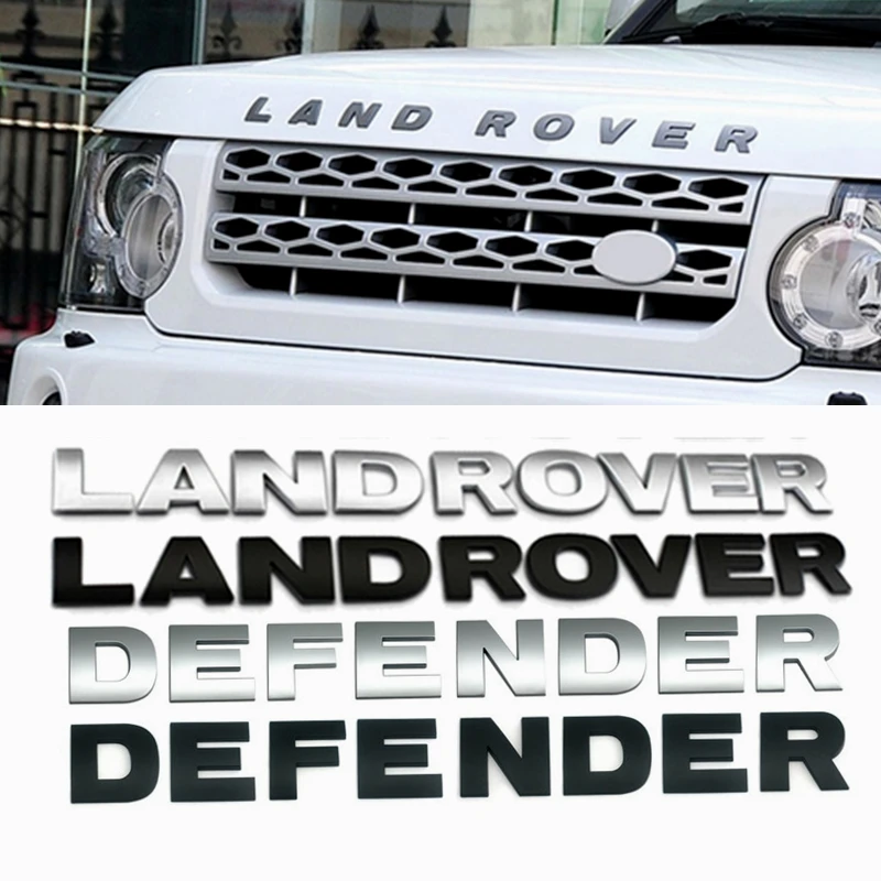 Front Head Stickers 3D Letters Car Hood Bonnet Cover Emblem For Land Rover Range Velar Sport Discovery 2 3 4 Defender Chrome |